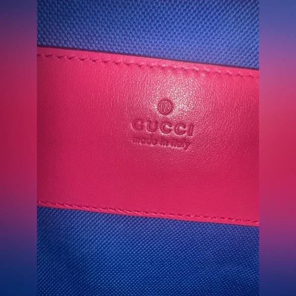 Gucci Hot Pink GG Mini Tote with Blue Logo - Picture 10 of 16